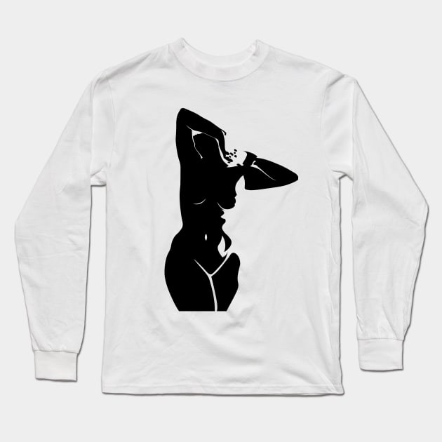 woman silhouette Long Sleeve T-Shirt by Leticia Diab